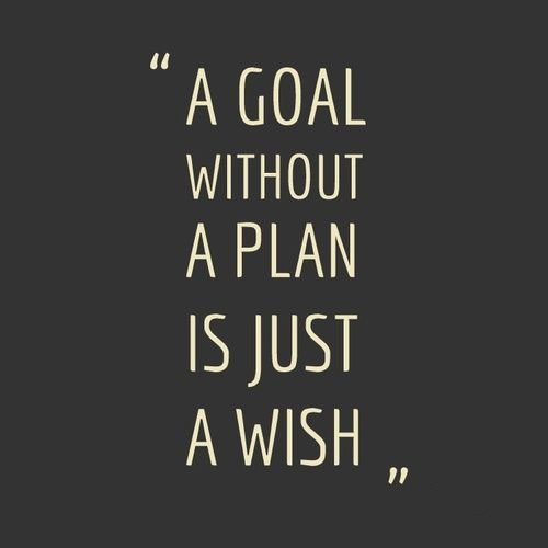 A goal without a plan is just a wish.