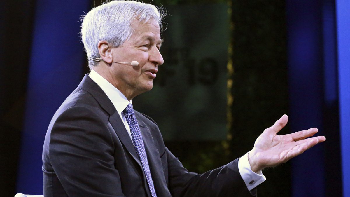 Jamie Dimon, Chairman & CEO of J.P. Morgan Chase & Co, speaks during the Bloomberg Global Business Forum in New York on September 25, 2019.